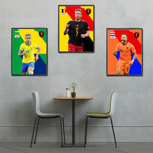 卡塔尔世界杯球星体育海报立体画梅西 C罗立体变图三维立体装饰画