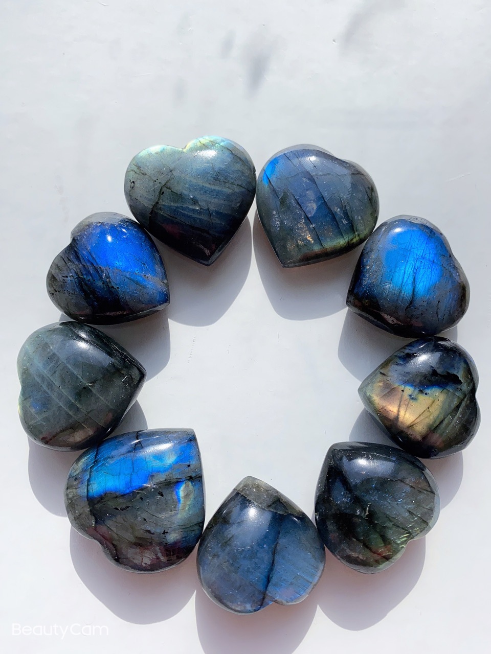 电镀黑碧玺 孔雀蓝火焰羽毛晶簇矿物标本彩虹钛晶溶洞