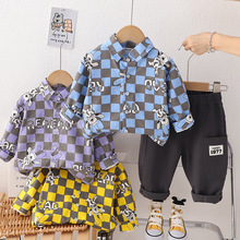 男童春秋套装0-1-2-3岁4男宝宝秋装婴幼儿韩版衣服小童衬衫两件套