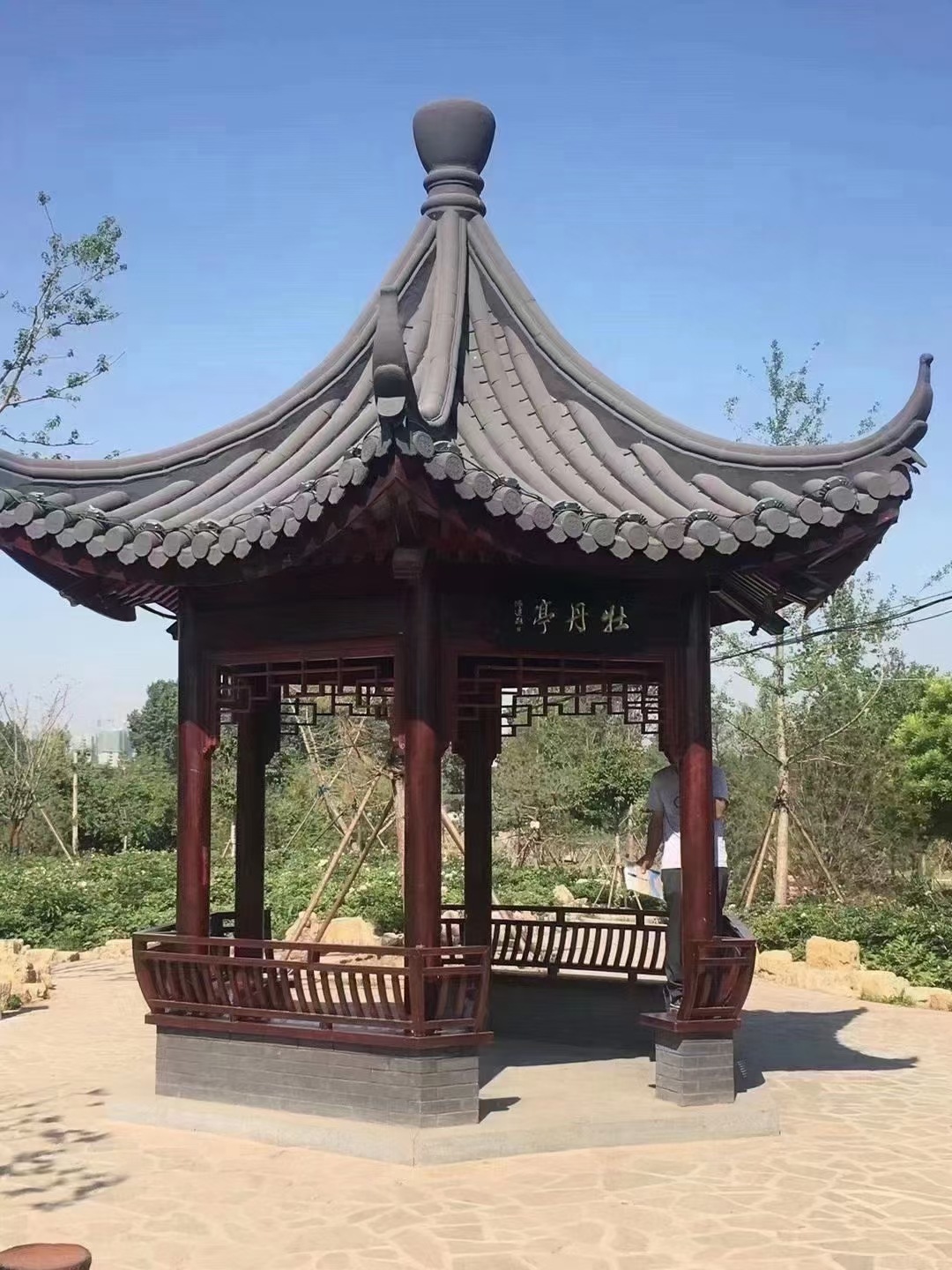 防腐木户外庭院仿古实木凉亭公园山庄一河二岸美丽乡村景观凉亭