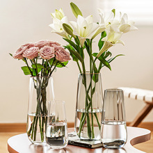 花瓶摆件网红创意客厅插花高级感透明玻璃水培水培鲜花玫瑰专用