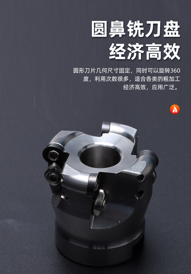 铣刀盘加硬1204刀片精工中心emrw/r5r6r8开粗圆鼻面铣刀盘毛刀头