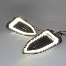 适用1819款吉利帝豪gl日行灯专用前雾灯led改装日间行车灯流光灯