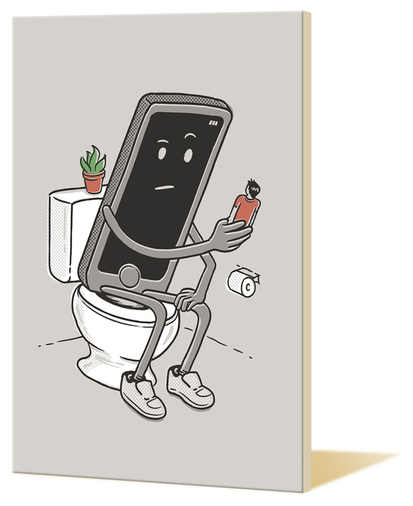 跨境货源 ebay 速卖通手机讽刺厕所图片墙壁帆布画水彩帆布海报