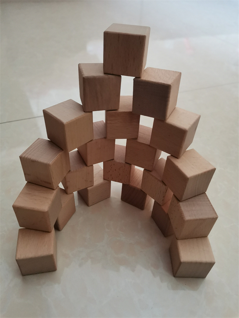 现货榉木方块圆角2mm30mm空白立方体儿童玩具积木数学教具diy模型