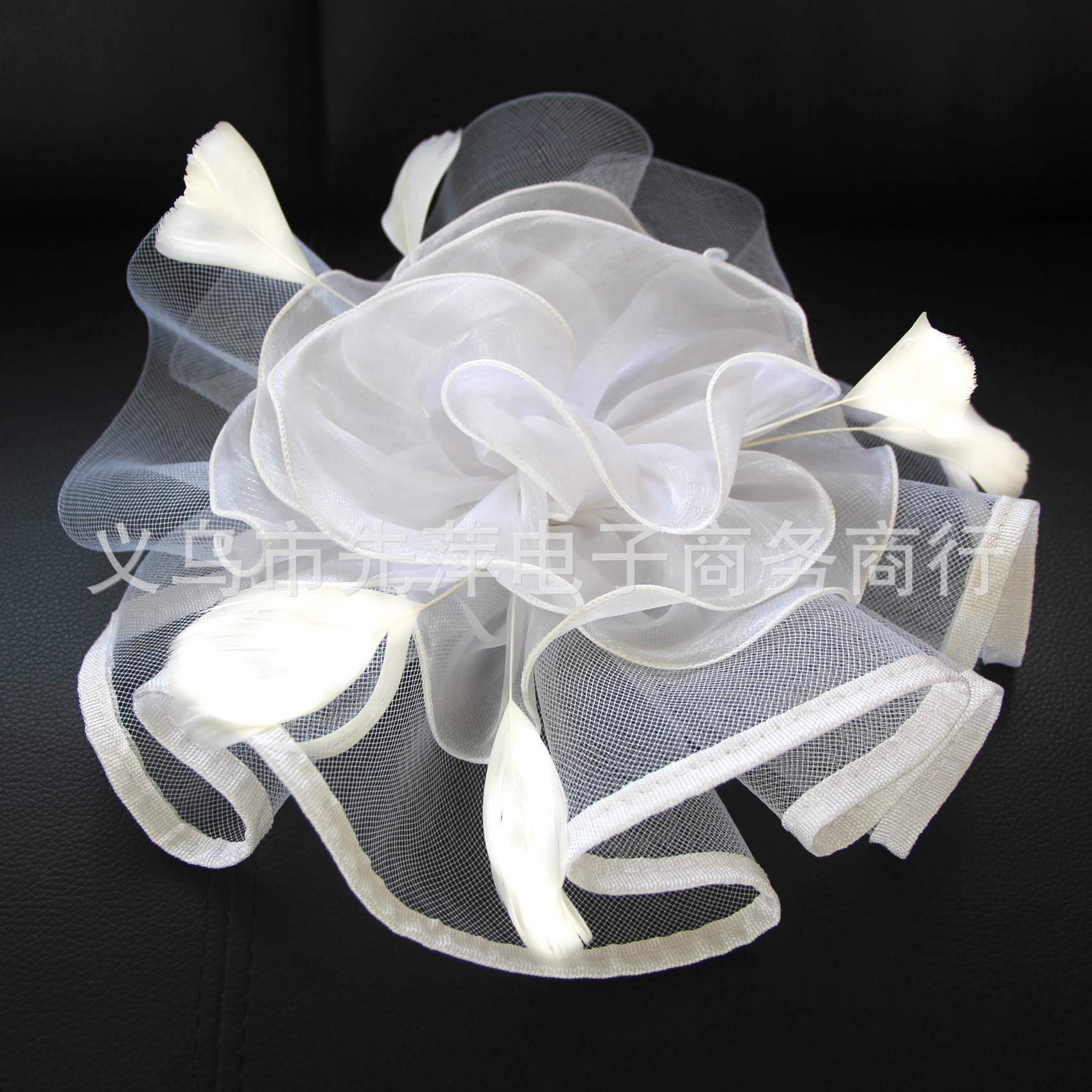 European and American Bride Mesh Top Hat Organza Flower Party Prom Clip Barrettes Vintage Headwear Feather Hair Accessories