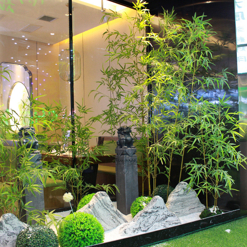仿真竹子真室内装饰生隔断屏风植物造景室外装饰竹盆栽见详情独立