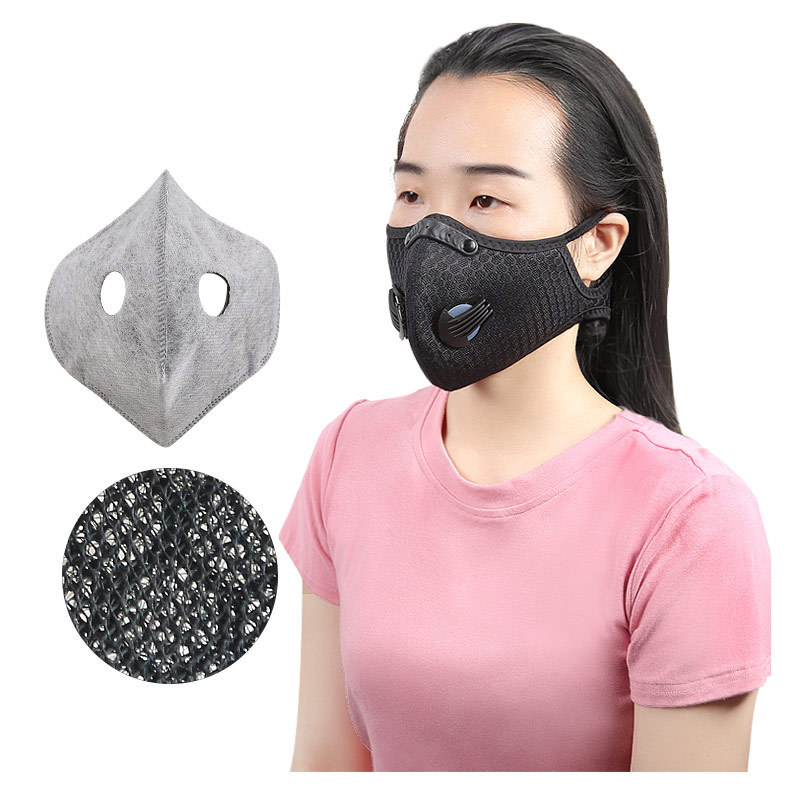 跨境骑行口罩户外跑步运动防风防尘防雾霾面罩网格带呼吸阀罩