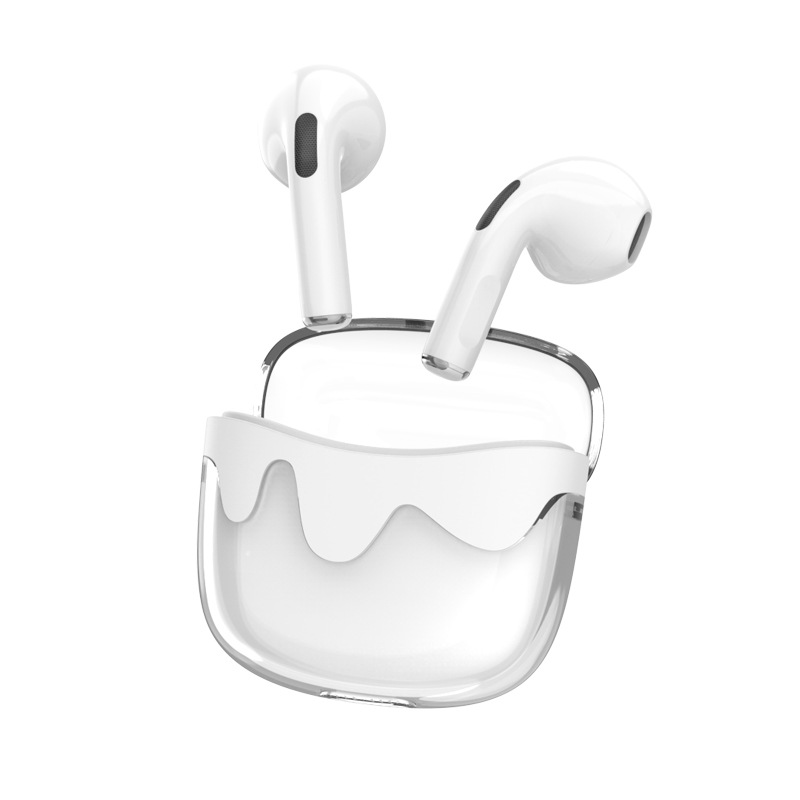 Enc Noise Reduction Real Wireless Bluetooth Headset Tws Transparent Case Ice Cream for Apple Huawei 5.3 in-Ear Headset