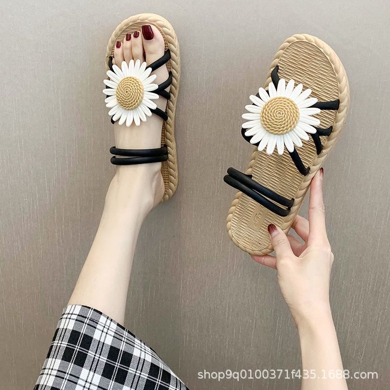 roman style sandals women‘s summer beach women‘s shoes online celebrity ins street shooting all-match soft bottom flat sandals beach shoes
