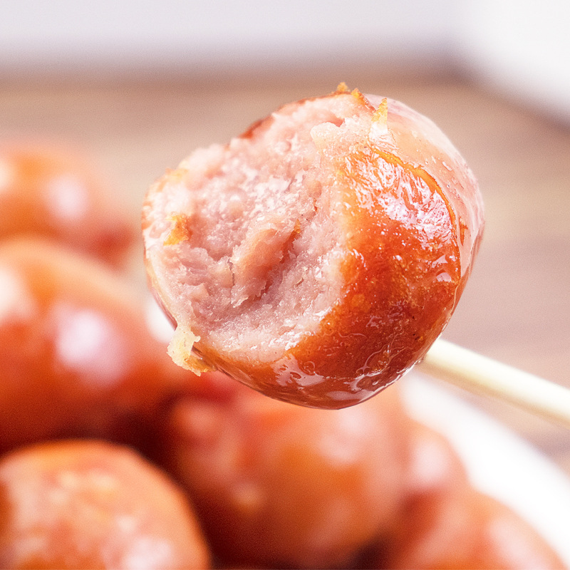 源香台湾一口肠2kg*5袋 炭烤纯肉热狗肠火山石原味烤肠整箱商用装