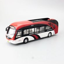 铭晟仿真合金汽车模型1:32观光巴士电动客车北京公交回力声光散装