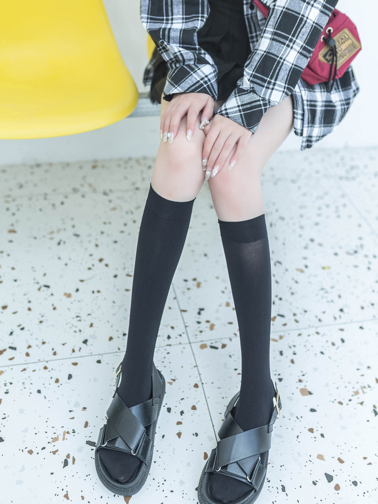 学生jk大腿袜制服袜春秋中厚天鹅绒过膝袜子 女中筒袜日系长筒袜