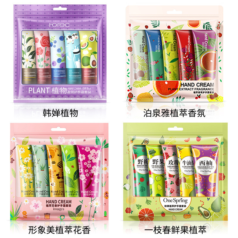 Hand Cream Hand Gift Vaseline Moisturizing Plant Fruit Fragrance Moisturizing and Nourishing Hand Cream Set