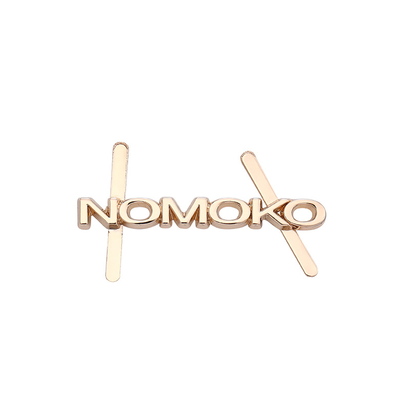 Metal Underwear Stitching Sign Zinc Alloy Letter Trademark Logo Tag Die Casting Metal Clothing Nameplate