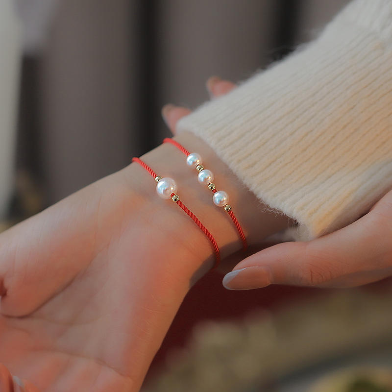 转运珠手链不掉色三生三世珍珠手链编绳新款编织手绳女首饰品批发