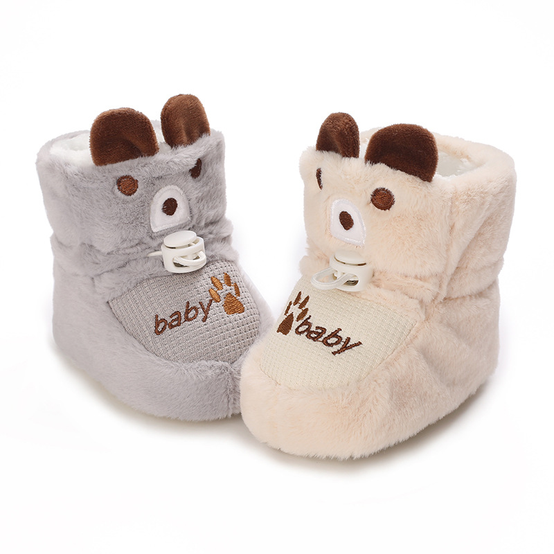 Li Haisheng Baby Shoes and Socks Winter Soft Bottom Toddler Baby Cotton Shoes Fleece-lined Baby and Infant Shoes 3-12 Months Thickened