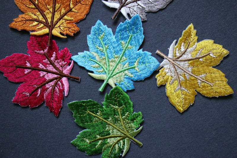 百搭枫叶刺绣布贴补丁贴布衣服贴裤子补洞修补贴diy辅料贴花绣花