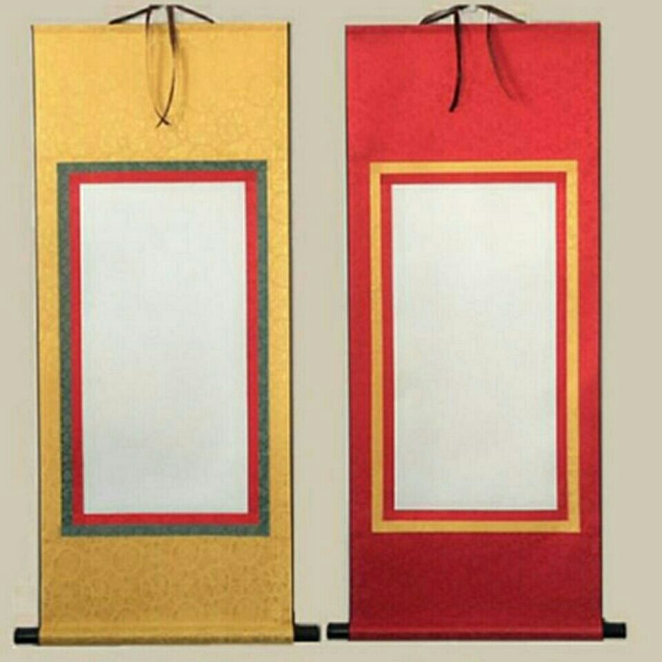 唐卡卷轴藏式精装裱空白画轴云母熟宣藏文挂轴画佛像卷轴挂画画轴