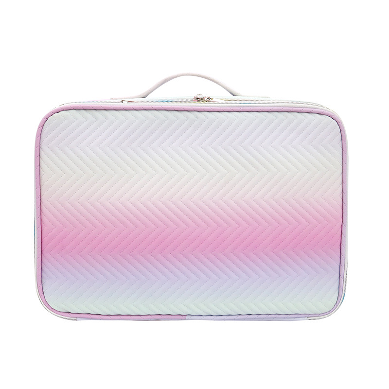 Cosmetic Bag Large Capacity Good-looking New Gradient Color Waterproof Portable Removable Partition Portable Cosmetic Case Wholesale