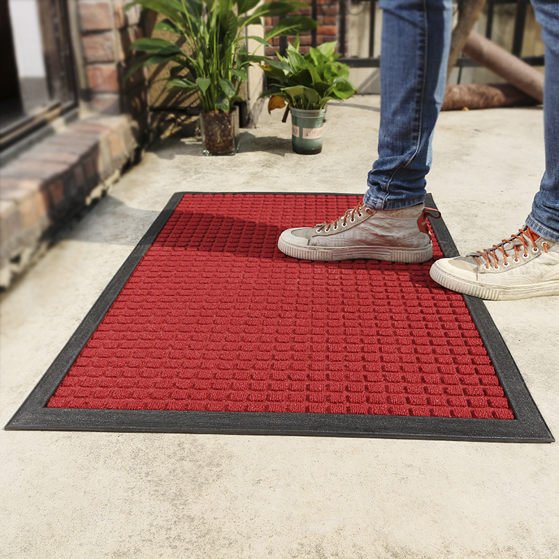 Entry Door Mat Entrance Mats Cross-Border Amazon Outdoor Polypropylene Rubber Door Mat Household Striped Non-Slip Mat