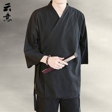 夏季薄款七分袖开衫外套潮流ins中国风男士休闲短袖披风汉服夹克