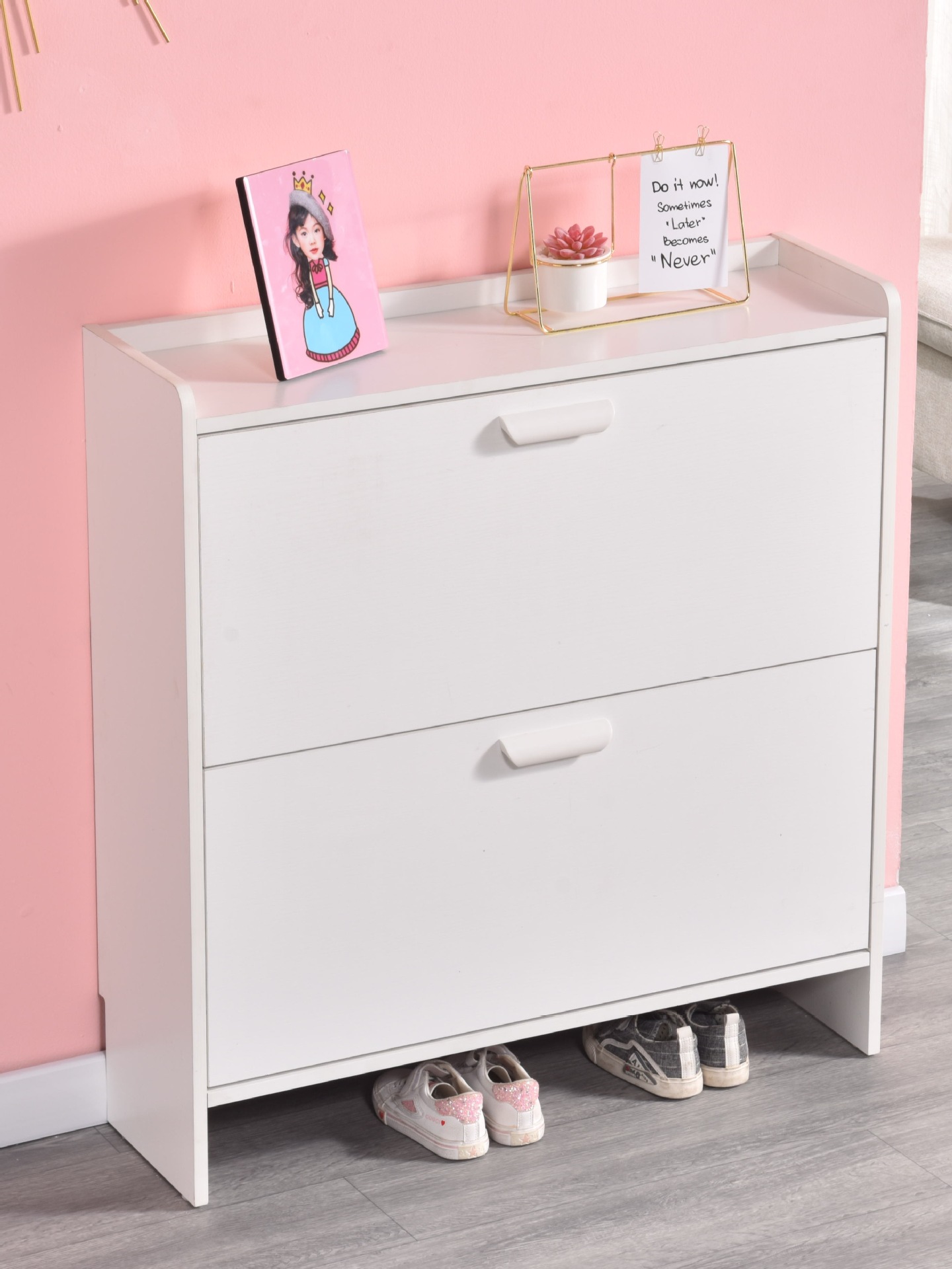 46码运动鞋翻斗门外门口过道家用楼道进门大码两层收纳矮鞋柜