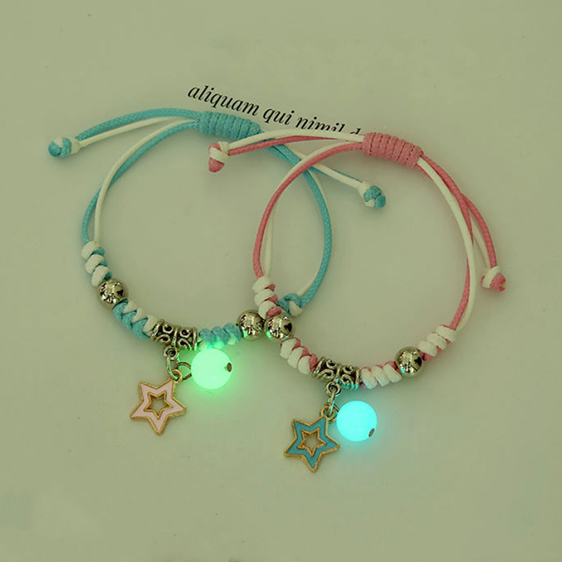 闺蜜夜光手链新款情侣发光混彩手环二人韩版友谊手饰品男女礼物