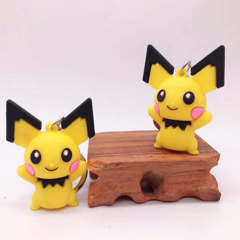卡通软胶皮卡丘公仔挂件钥匙扣创意女包包汽车钥匙可爱小礼品配饰