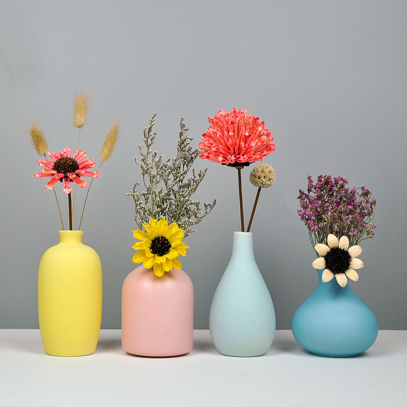 花瓶陶瓷马卡龙小摆件客厅插干电视柜装饰品创意简约摆设一件批发