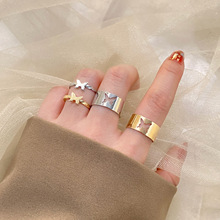 戒指套装2件套 欧美跨境热销创意个性蝴蝶ins同款朋克风情侣戒指