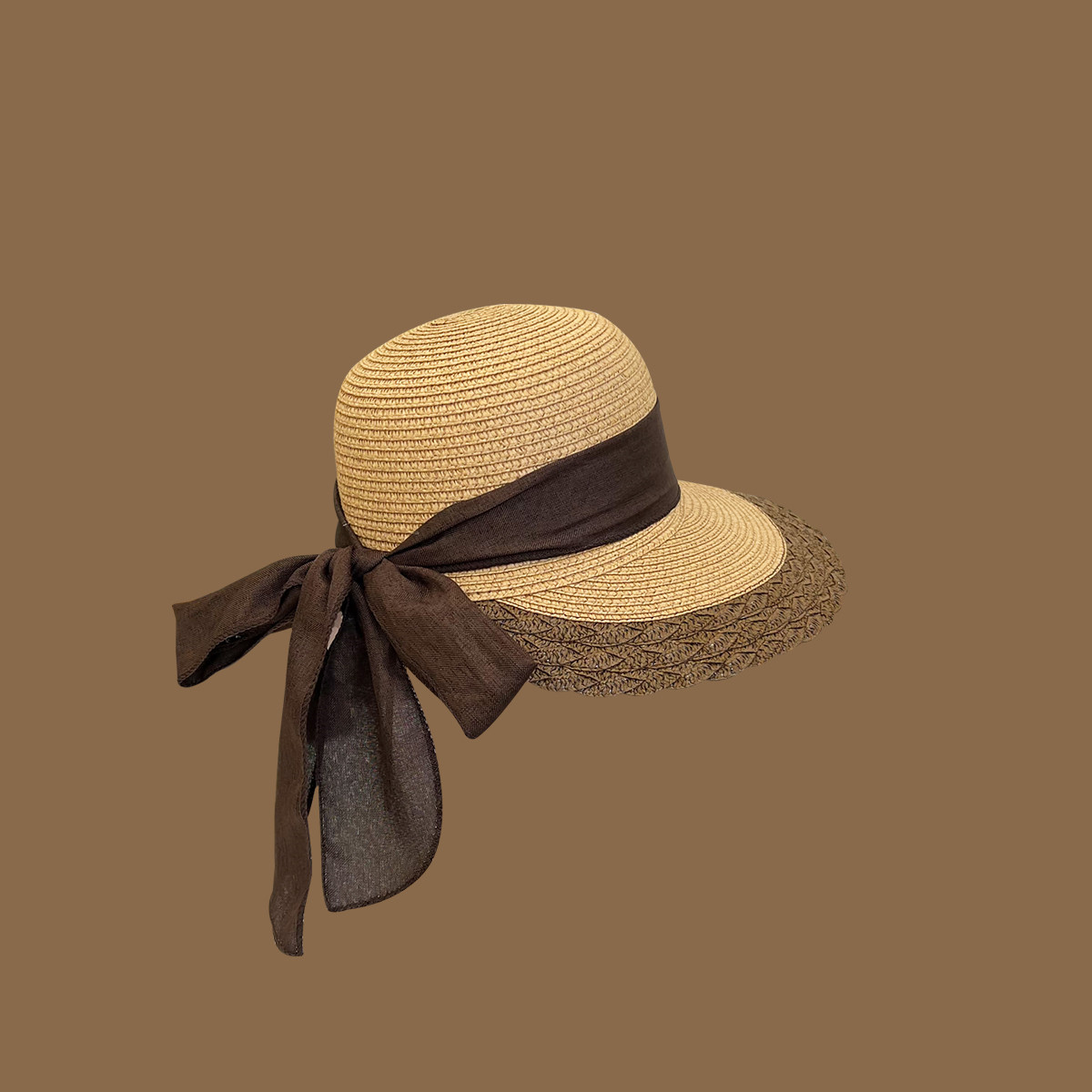 Chengwen Sweet Open Big Brim Bow Straw Hat Female Summer Outing Korean Casual All-Matching Sun-Shade Sun Protection Hat