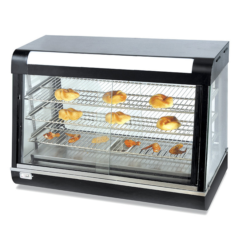 Desktop Arc Electric Thermal Insulation Display Cabinet Cooked Breakfast Egg Tart Hamburger Heated Display Cabinet Food Incubator