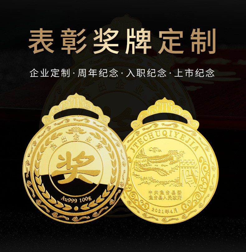 马拉松赛事金属奖章 学校企业运动会团体活动颁奖纪念金银铜奖牌