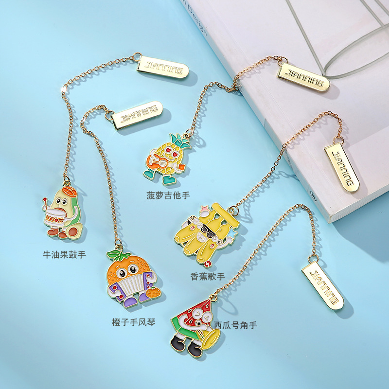 春季新款水果选手金属书签音乐大赛系列书本页夹文创小礼品创意