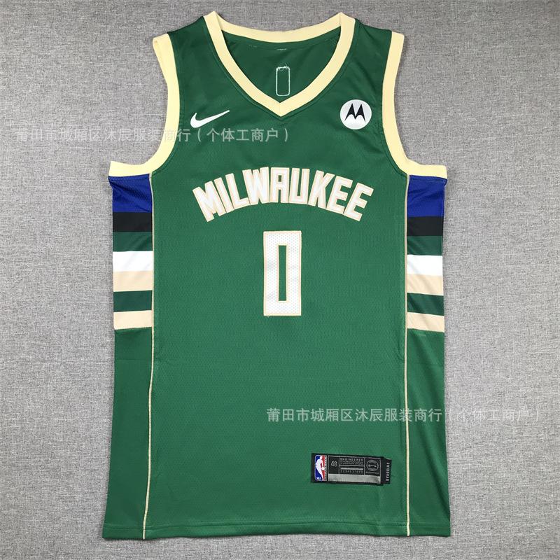 跨境球衣雄鹿利拉德字母歌复古风刺绣运动休闲篮球服潮流男女套装