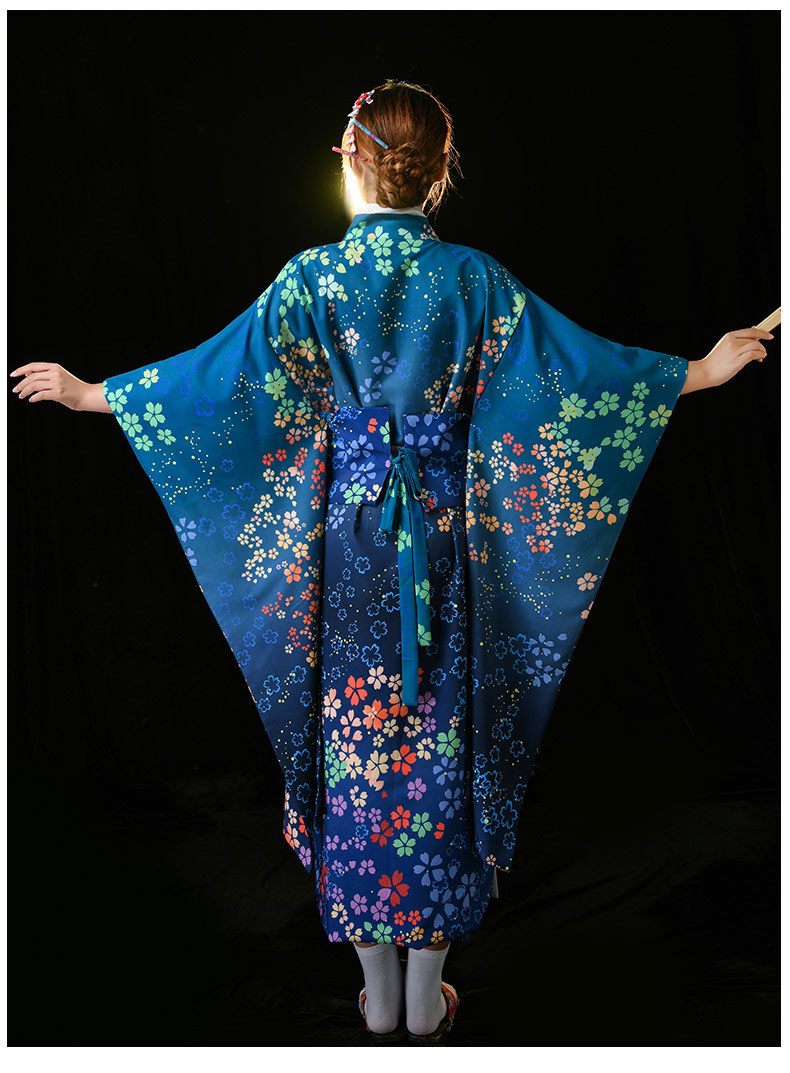 日本神明少女和服日本正装cos粉色改良浴衣日式振袖写真和服夏