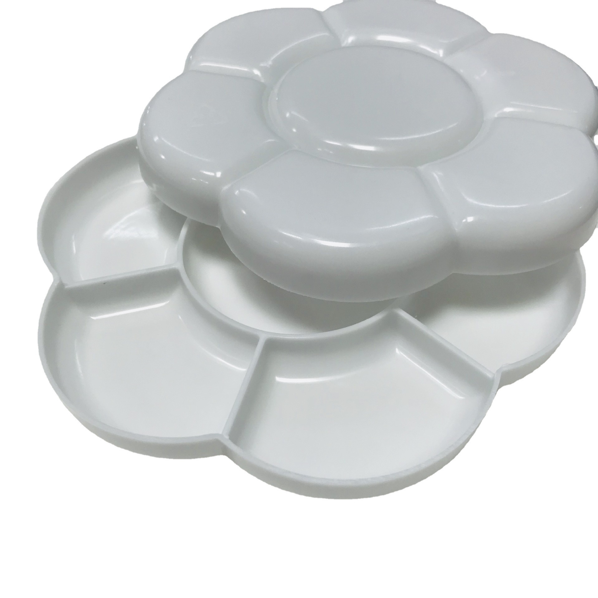 美术用品儿童颜料盘调色盘塑料学生绘画画材工具梅花型pp盒