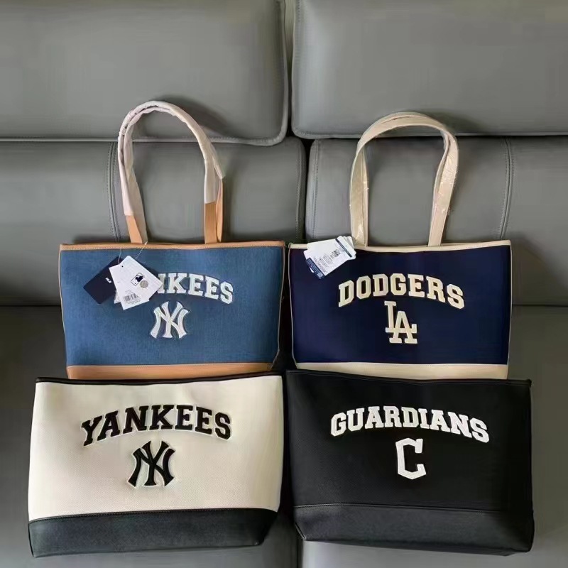 2023mlb新款提花托特包帆布刺绣字母包大容量购物袋百搭-阿里巴巴