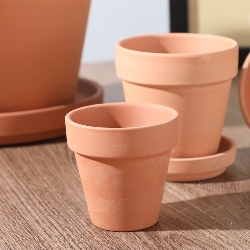 红陶花盆粗陶土小泥盆室内户外简约多肉陶瓷花盆阳台绿植透气瓦盆