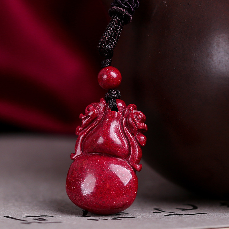 吊牌项坠项链原矿朱砂紫金砂葫芦吊坠符福禄挂件项链儿童饰品男女