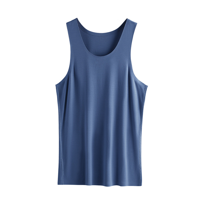 60 Lanjing Modal Spring and Summer Men's Hurdle Vest Fitness Sports Ice Silk Knitted Seamless Men's Base