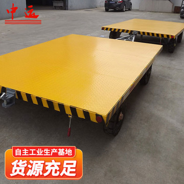 托盘搬运专用牵引平板拖车图片详情 中运托盘搬运用牵引平板拖车