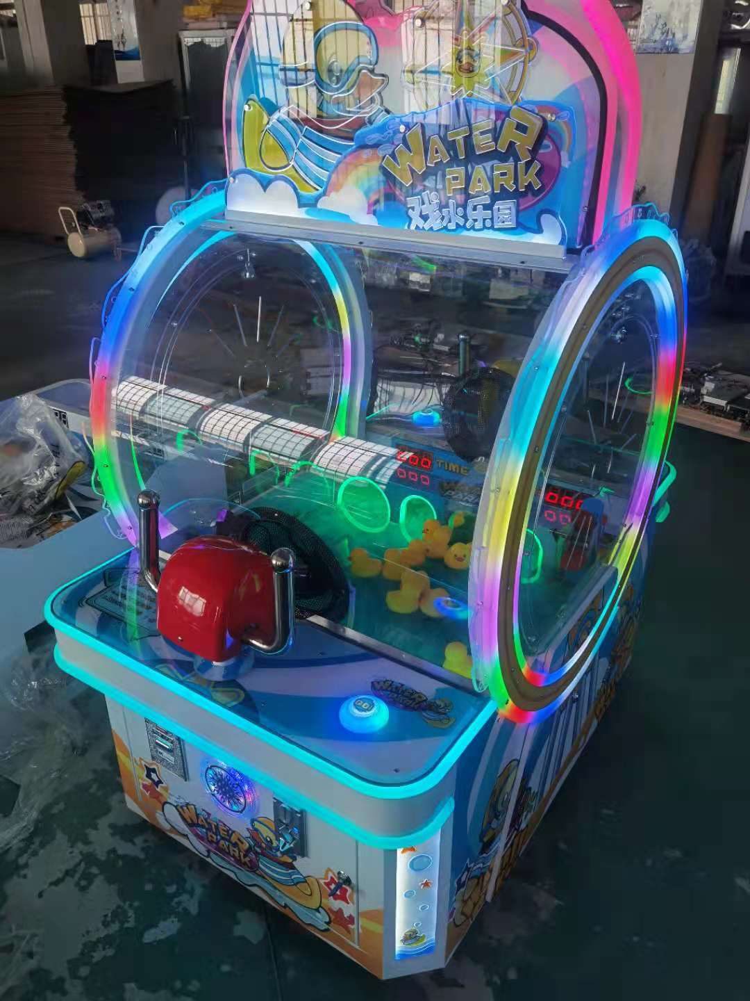 新款双人射水戏水乐园 儿童戏水鸭投游戏机币 娱乐双人射水游戏机