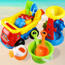 萨迪儿童沙滩玩具车套装水桶挖沙铲子玩沙海边宝宝小男女孩工具决