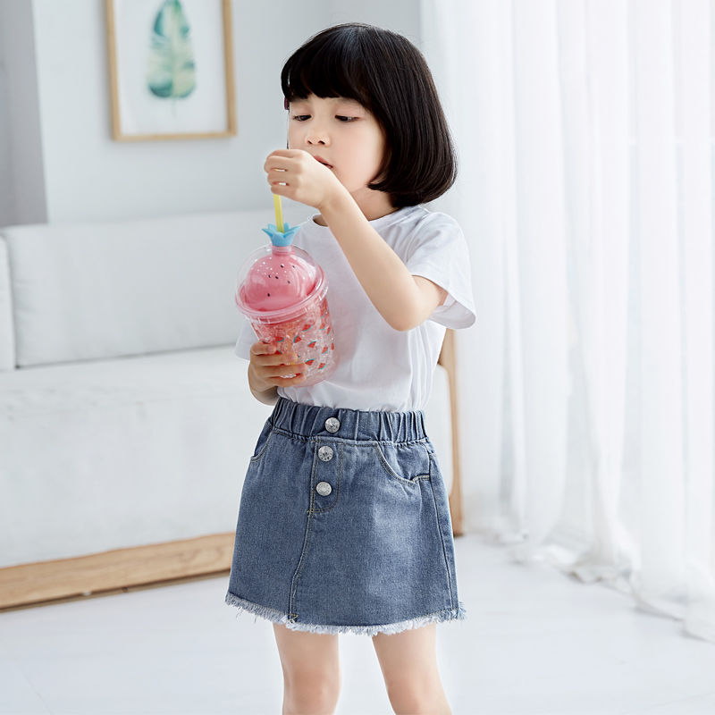 女童牛仔裙2022夏季韩版新款儿童裙子女宝宝短裙小女孩半身裙童裙