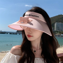 夏季大檐可充风扇帽子女户外遮阳空顶帽百搭时尚韩版防晒太阳帽