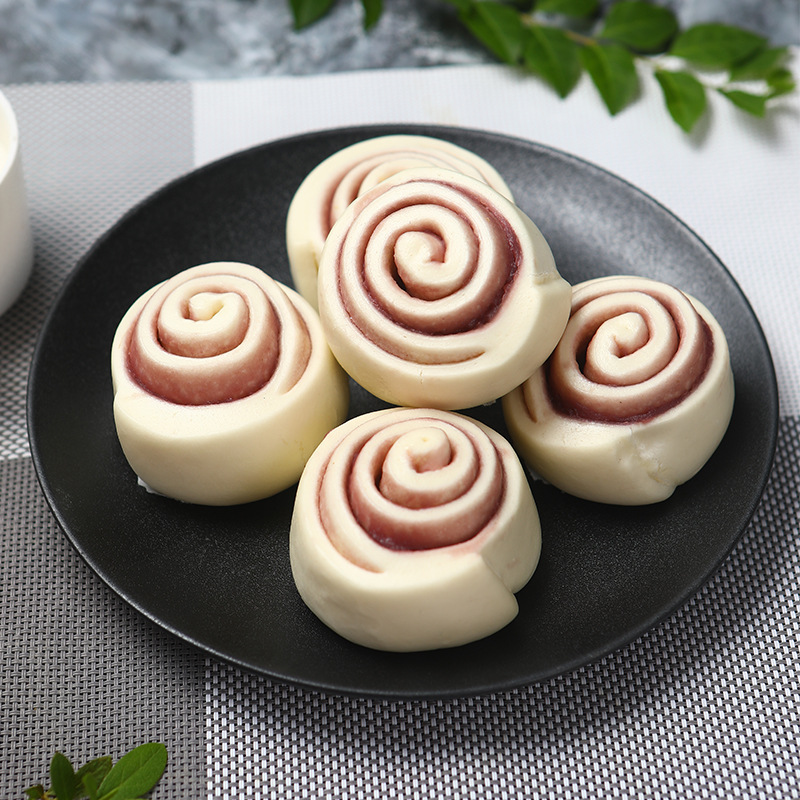 九一紫薯卷儿童紫薯包子馒头酒店广式速冻早茶点心加热即食12个装