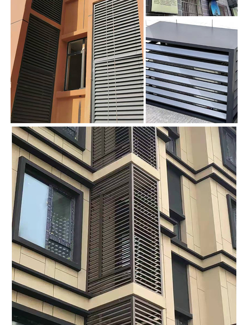 厂家定制铝合金锌钢通风口百叶窗外机罩空调平台装饰防护栏杆