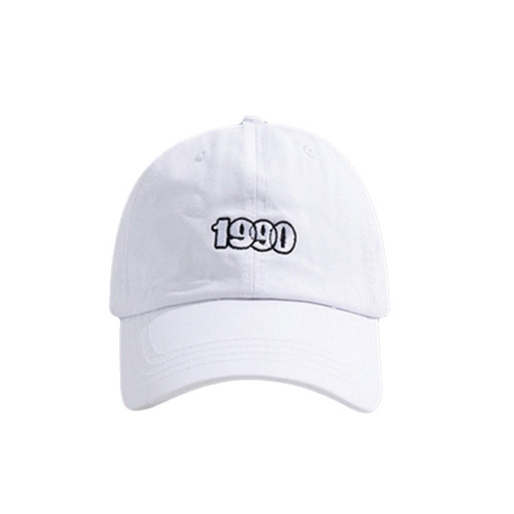 White Spring Ins Embroidered Baseball Cap for Women South Korean Soft Top Face-Looking Small Peaked Cap Sun Protection Sun Protection Hat for Men Summer All-Matching